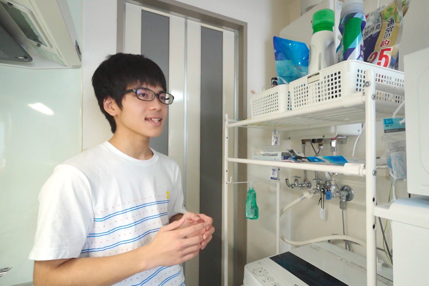 ハイコート文京台の備え付け洗濯機で、酪農学園大学の授業で汚れた洗濯もらくらく