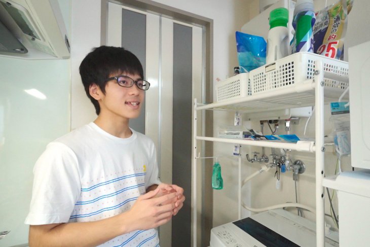 ハイコート文京台の備え付け洗濯機で、酪農学園大学の授業で汚れた洗濯もらくらく