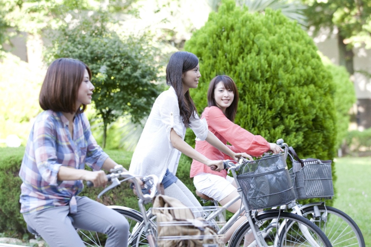 大学生の自転車通学